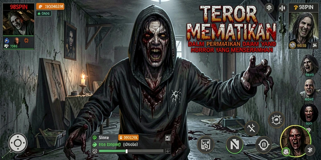 Screenshot menampilkan momen mencekam dalam game 98SPIN.