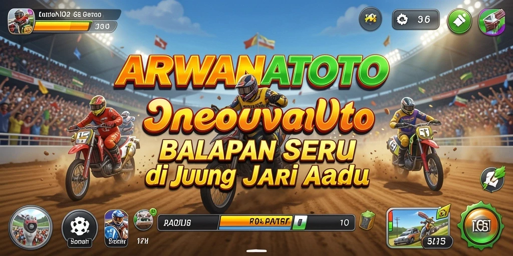 Tampilan gameplay seru dari ARWANATOTO saat balapan.