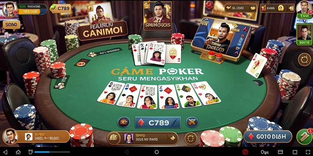 Gameplay Poker yang mendebarkan dan interaktif di C789.