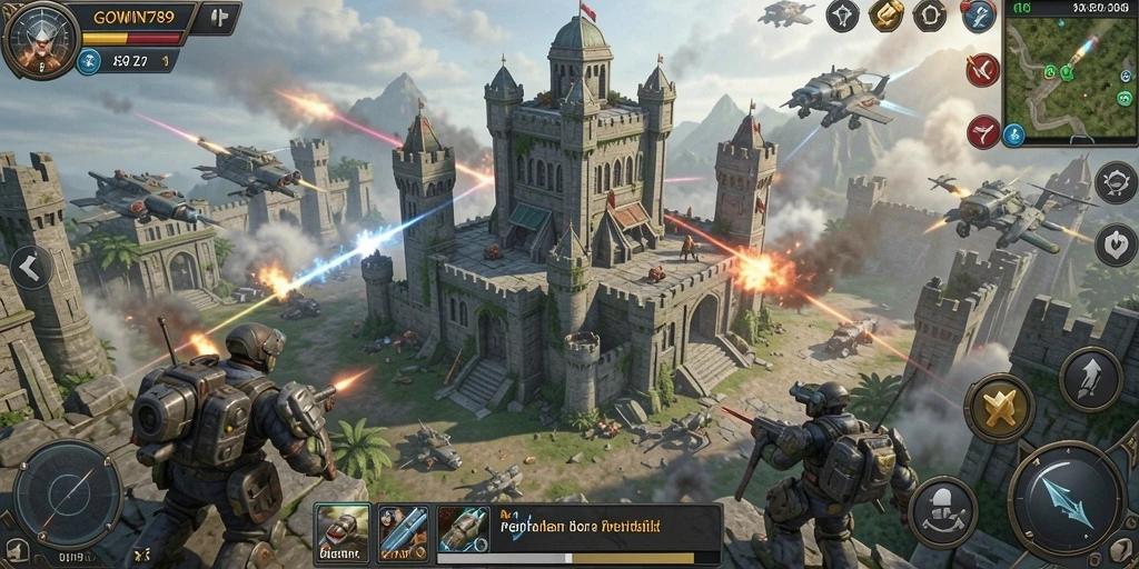 Gameplay menara pertahanan yang intens dan strategis di GOWIN789.