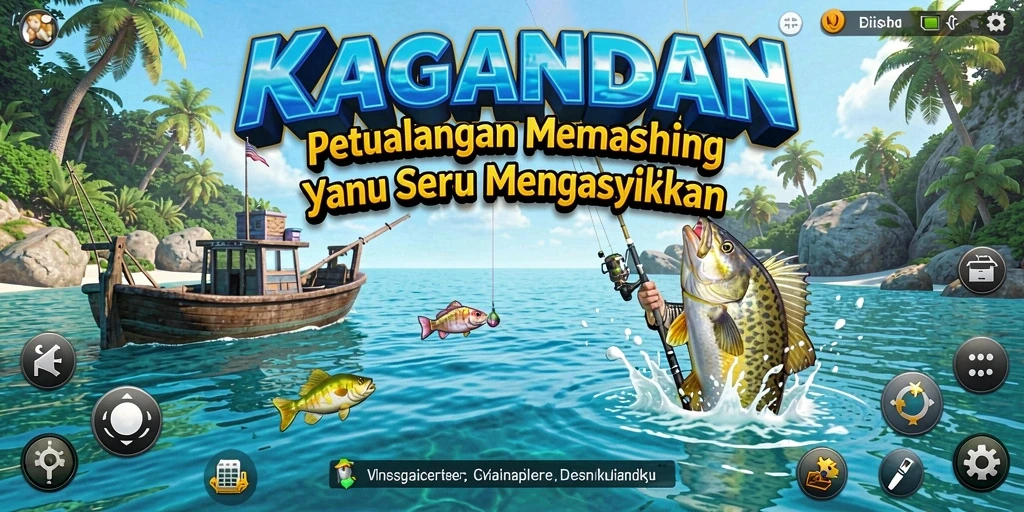 Screenshot gameplay KAGANDAN menampilkan aksi memancing yang mendebarkan.