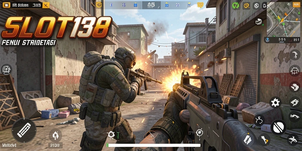 Tampilan aksi mendebarkan di SLOT138 dalam momen pertempuran FPS.