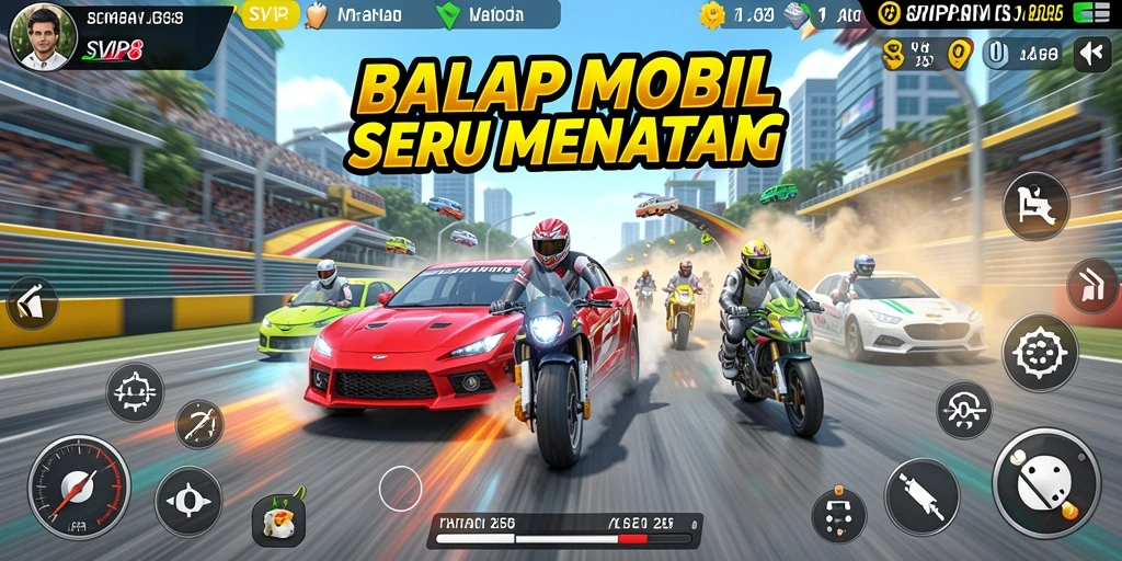 Gameplay balap mobil seru dan kompetitif di SVIP8.