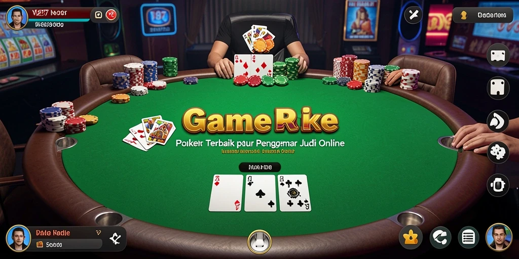 Screenshot gameplay V87 yang menampilkan suasana permainan poker.